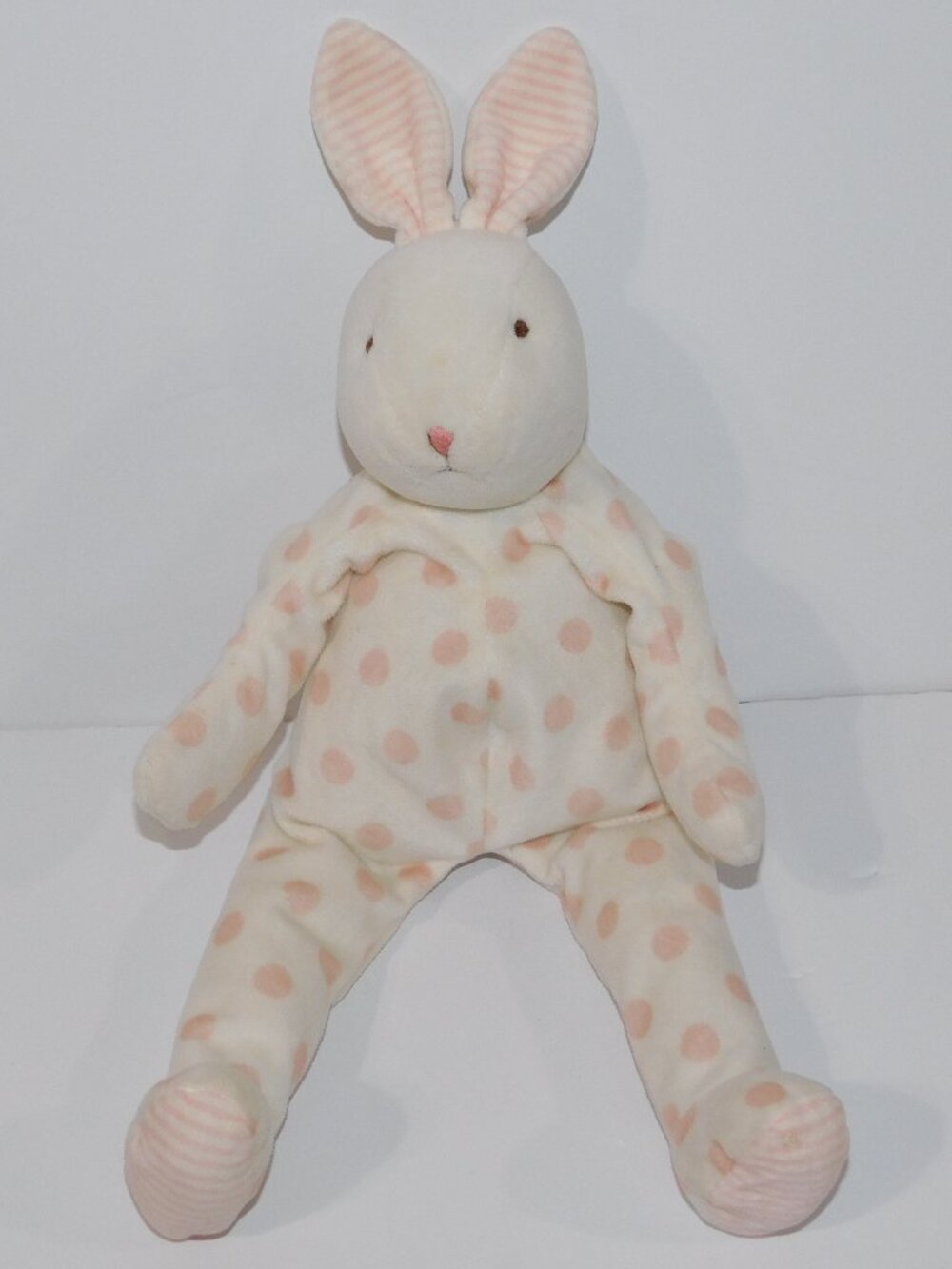 CARROTS Bunnies by the Bay Polka Dot Bunny Pink White 16" Stuffed Plush Lovey
